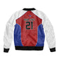 World Football 2026 Afro-Haiti Custom Sleeve Zip Bomber Jacket Together For Ayiti Red Style - African Pride