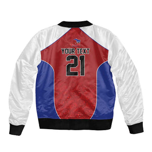 World Football 2026 Afro-Haiti Custom Sleeve Zip Bomber Jacket Together For Ayiti Red Style - African Pride