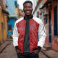 World Football 2026 Afro-Haiti Custom Sleeve Zip Bomber Jacket Together For Ayiti Red Style - African Pride