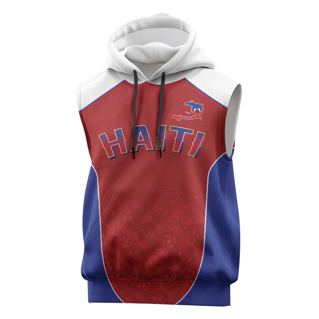 World Football 2026 Afro-Haiti Custom Sleeveless Hoodie Together For Ayiti Red Style - African Pride