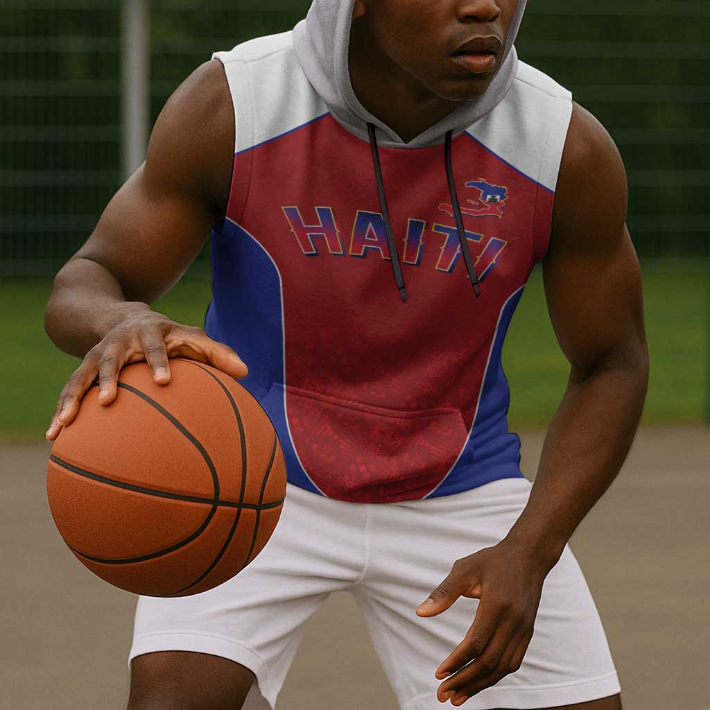 World Football 2026 Afro-Haiti Custom Sleeveless Hoodie Together For Ayiti Red Style - African Pride
