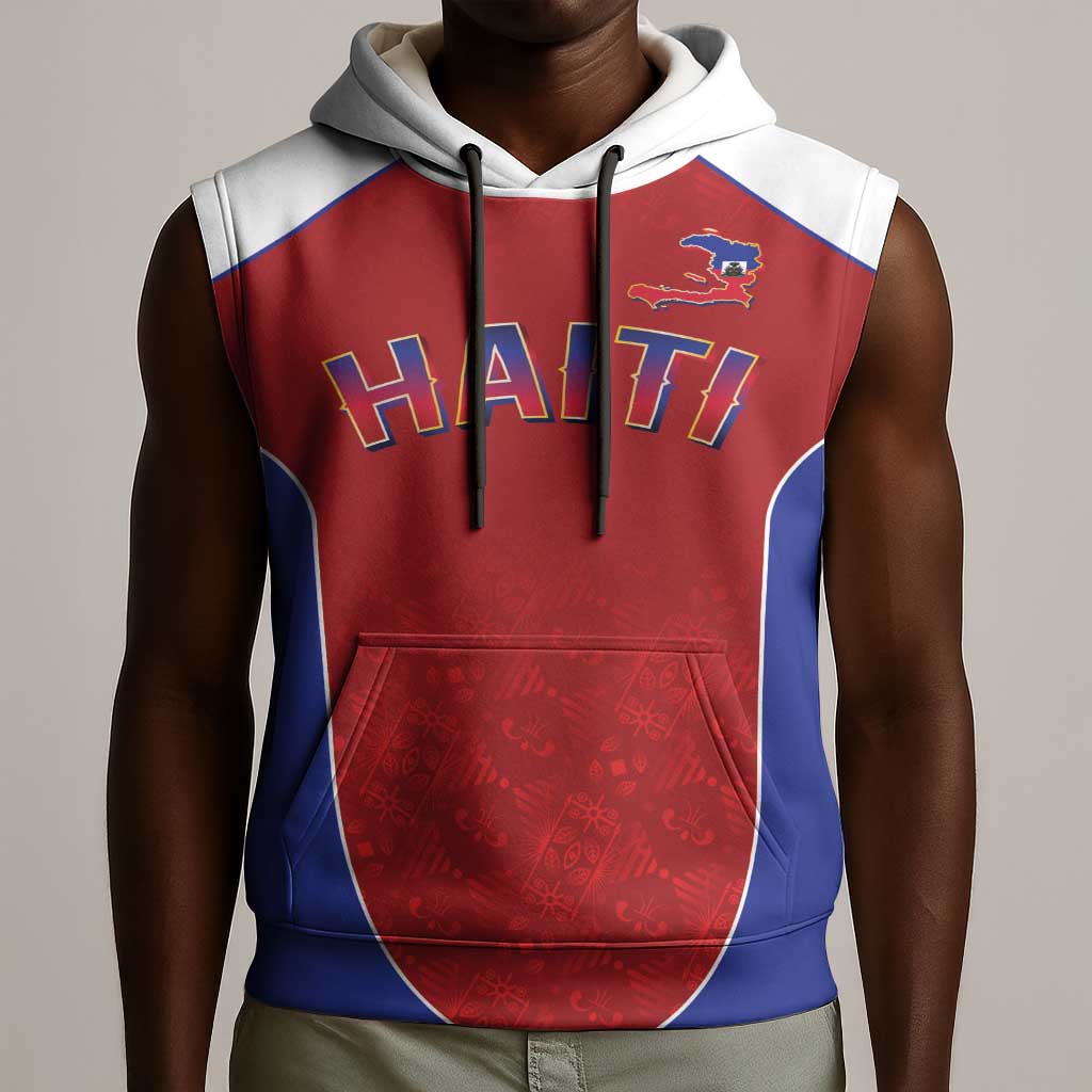 World Football 2026 Afro-Haiti Custom Sleeveless Hoodie Together For Ayiti Red Style - African Pride