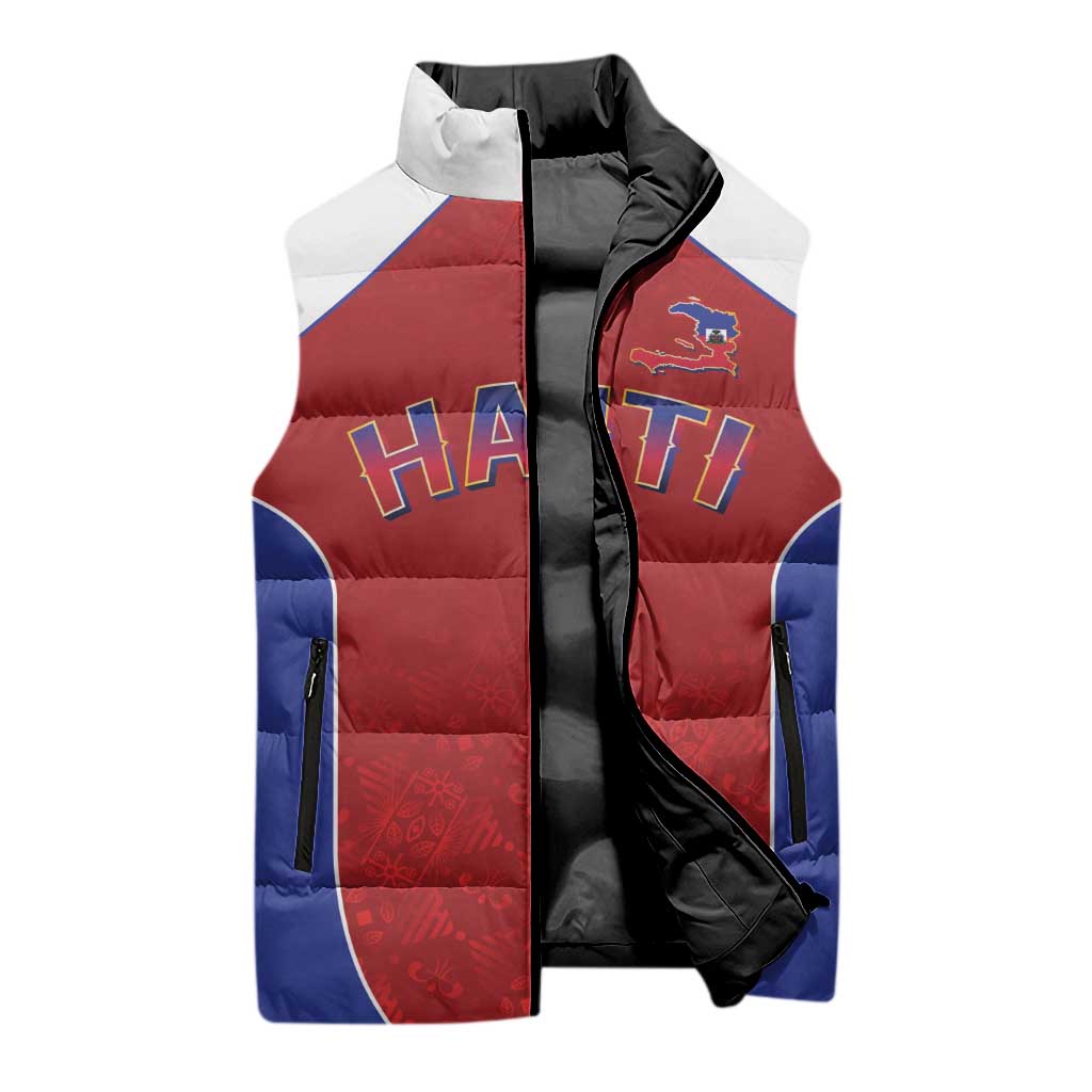 World Football 2026 Afro-Haiti Custom Sleeveless Puffer Jacket Together For Ayiti Red Style - African Pride