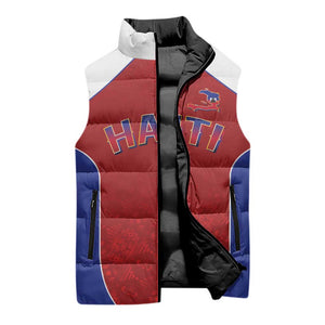 World Football 2026 Afro-Haiti Custom Sleeveless Puffer Jacket Together For Ayiti Red Style - African Pride