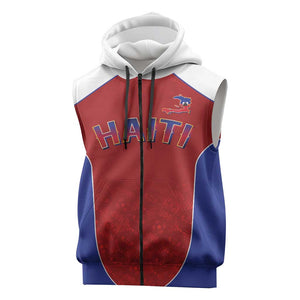 World Football 2026 Afro-Haiti Custom Sleeveless Zip Hoodie Together For Ayiti Red Style - African Pride