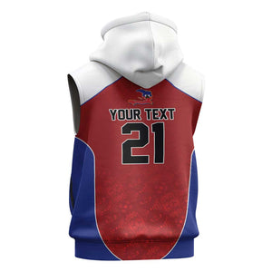 World Football 2026 Afro-Haiti Custom Sleeveless Zip Hoodie Together For Ayiti Red Style - African Pride