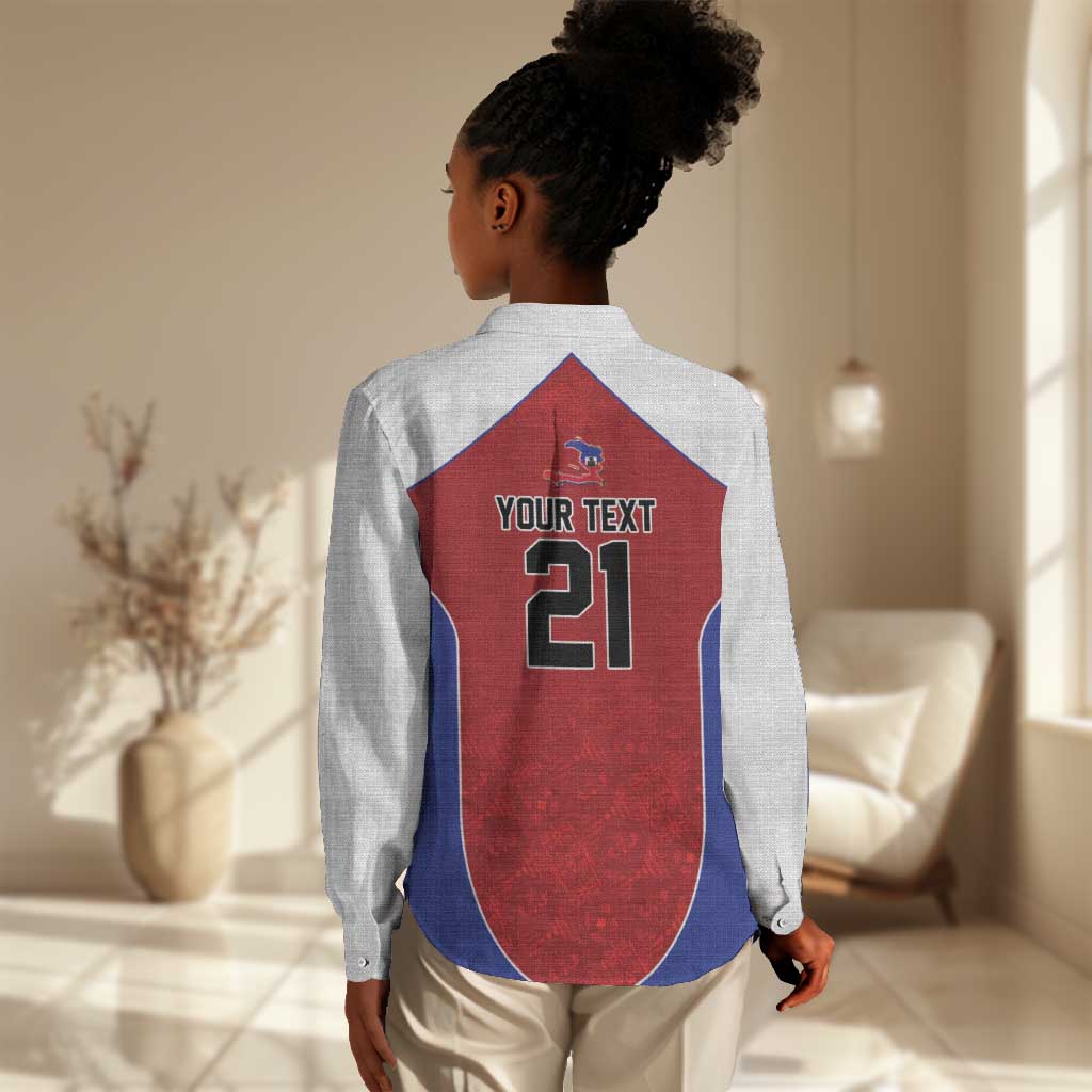 World Football 2026 Afro-Haiti Custom Women Casual Shirt Together For Ayiti Red Style - African Pride