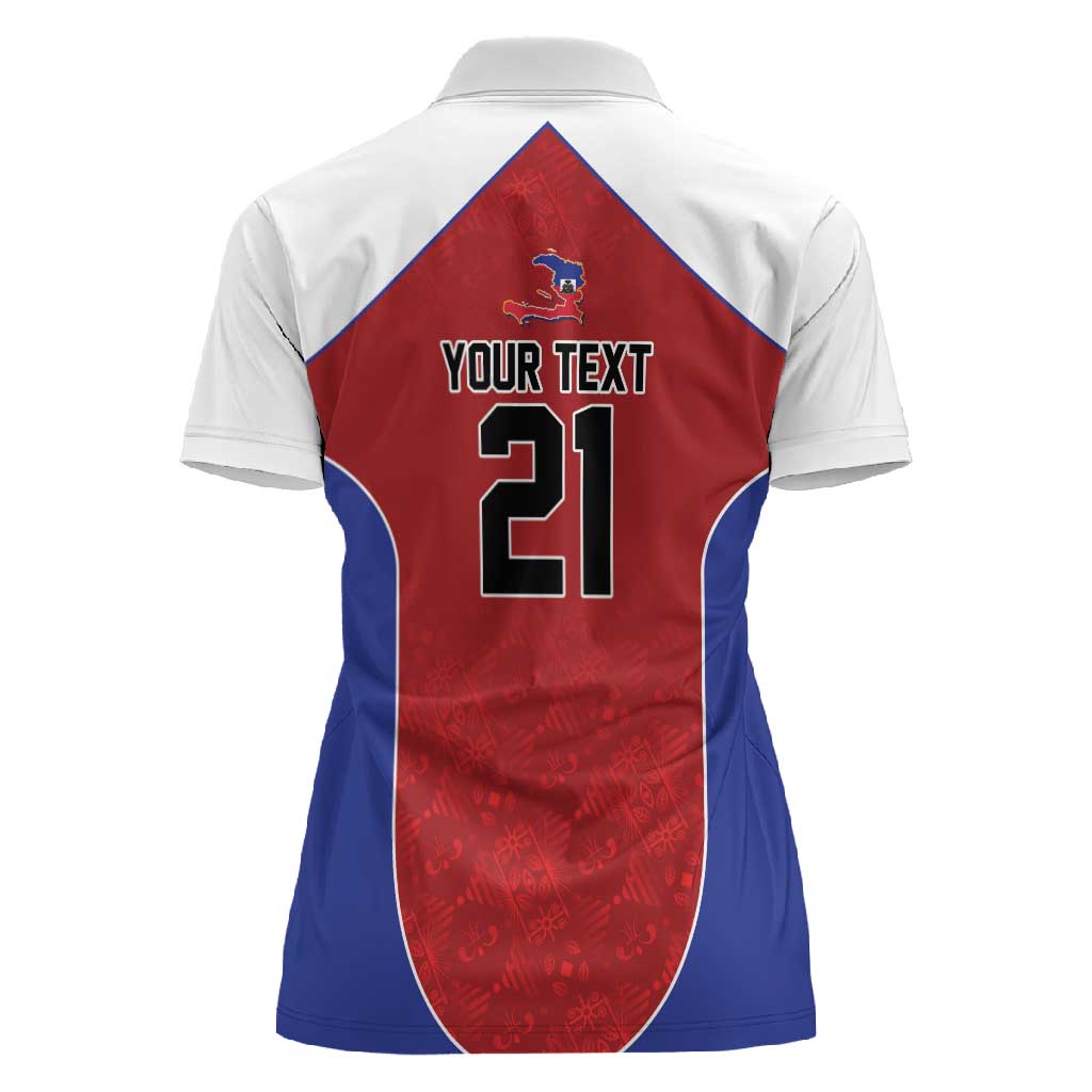 World Football 2026 Afro-Haiti Custom Women Polo Shirt Together For Ayiti Red Style - African Pride