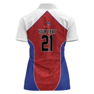 World Football 2026 Afro-Haiti Custom Women Polo Shirt Together For Ayiti Red Style - African Pride