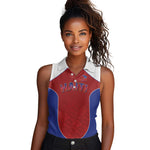 World Football 2026 Afro-Haiti Custom Women Sleeveless Polo Shirt Together For Ayiti Red Style - African Pride
