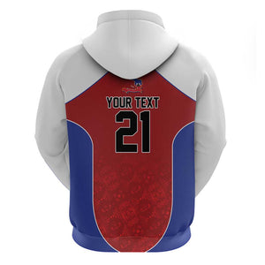 World Football 2026 Afro-Haiti Custom Zip Hoodie Together For Ayiti Red Style - African Pride