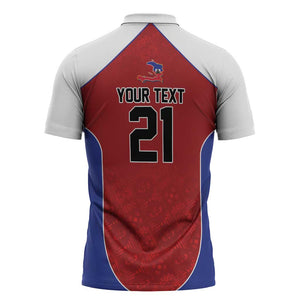 World Football 2026 Afro-Haiti Custom Zipper Polo Shirt Together For Ayiti Red Style - African Pride