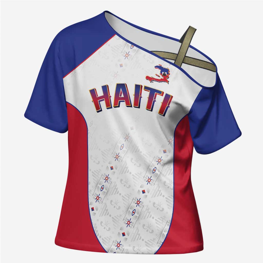 World Football 2026 Afro-Haiti Custom Cross Shoulder Shirt Together For Ayiti White Style - African Pride