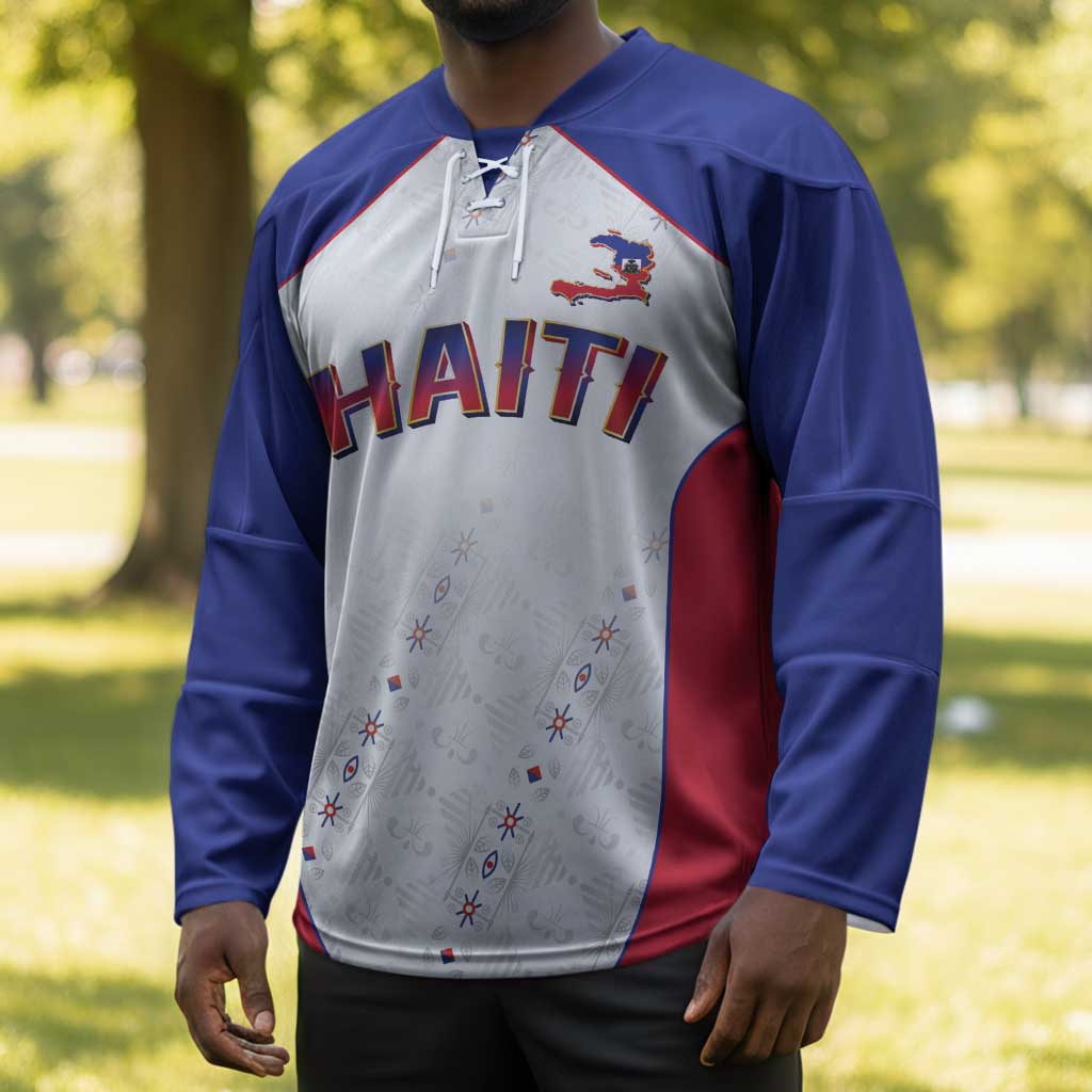 World Football 2026 Afro-Haiti Custom Hockey Jersey Together For Ayiti White Style - African Pride