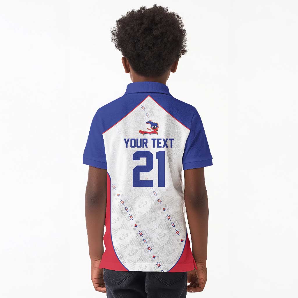 World Football 2026 Afro-Haiti Custom Kid Polo Shirt Together For Ayiti White Style LT9