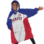 World Football 2026 Afro-Haiti Custom Kid Wearable Blanket Hoodie Together For Ayiti White Style - African Pride