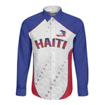 World Football 2026 Afro-Haiti Custom Long Sleeve Button Shirt Together For Ayiti White Style - African Pride