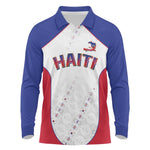 World Football 2026 Afro-Haiti Custom Long Sleeve Polo Shirt Together For Ayiti White Style - African Pride