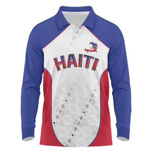 World Football 2026 Afro-Haiti Custom Long Sleeve Polo Shirt Together For Ayiti White Style - African Pride