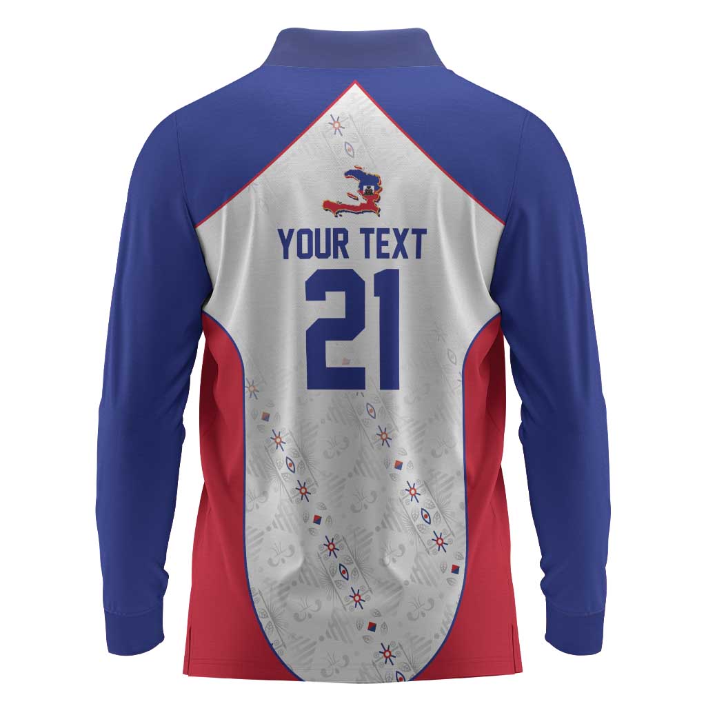 World Football 2026 Afro-Haiti Custom Long Sleeve Polo Shirt Together For Ayiti White Style - African Pride