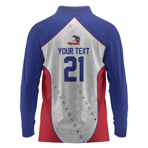 World Football 2026 Afro-Haiti Custom Long Sleeve Polo Shirt Together For Ayiti White Style - African Pride