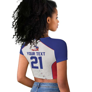 World Football 2026 Afro-Haiti Custom Raglan Cropped T shirt Together For Ayiti White Style - African Pride
