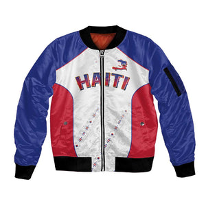 World Football 2026 Afro-Haiti Custom Sleeve Zip Bomber Jacket Together For Ayiti White Style - African Pride