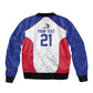 World Football 2026 Afro-Haiti Custom Sleeve Zip Bomber Jacket Together For Ayiti White Style - African Pride
