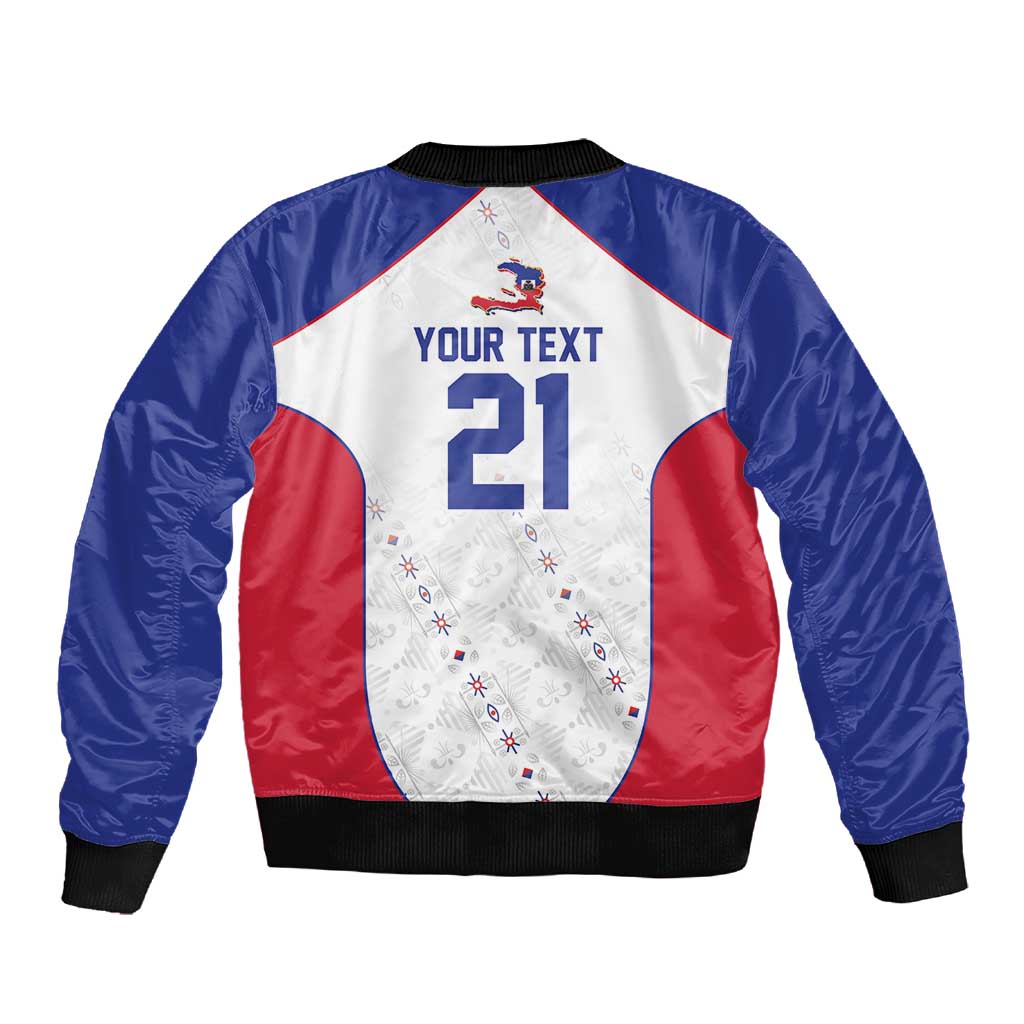 World Football 2026 Afro-Haiti Custom Sleeve Zip Bomber Jacket Together For Ayiti White Style - African Pride
