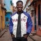 World Football 2026 Afro-Haiti Custom Sleeve Zip Bomber Jacket Together For Ayiti White Style - African Pride