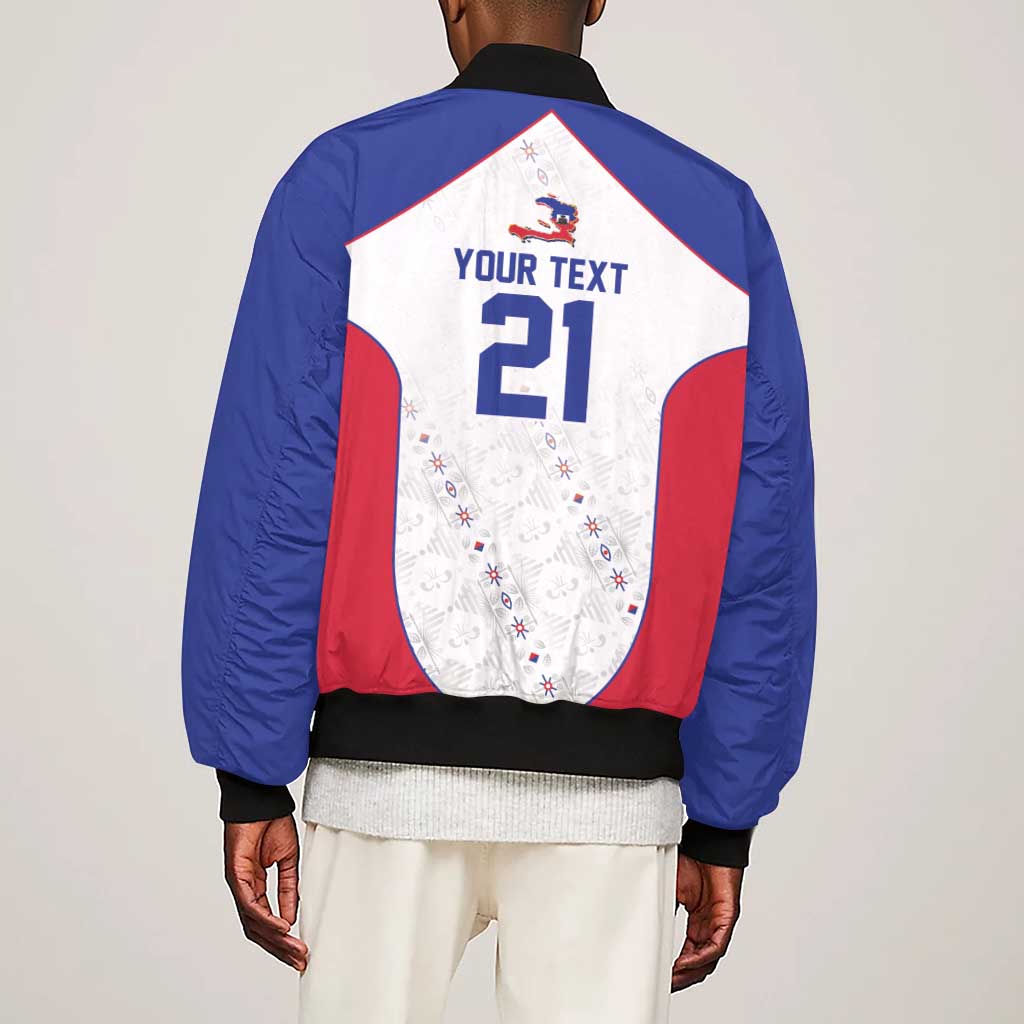 World Football 2026 Afro-Haiti Custom Sleeve Zip Bomber Jacket Together For Ayiti White Style - African Pride