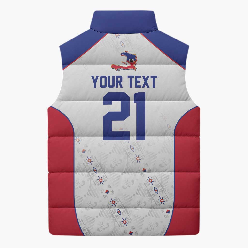 World Football 2026 Afro-Haiti Custom Sleeveless Puffer Jacket Together For Ayiti White Style - African Pride