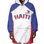 World Football 2026 Afro-Haiti Custom Wearable Blanket Hoodie Together For Ayiti White Style - African Pride
