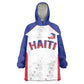 World Football 2026 Afro-Haiti Custom Wearable Blanket Hoodie Together For Ayiti White Style - African Pride