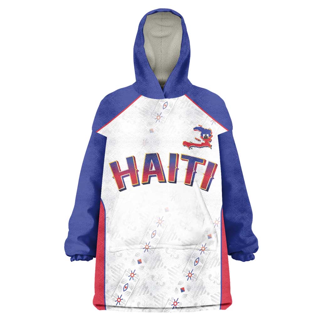 World Football 2026 Afro-Haiti Custom Wearable Blanket Hoodie Together For Ayiti White Style - African Pride