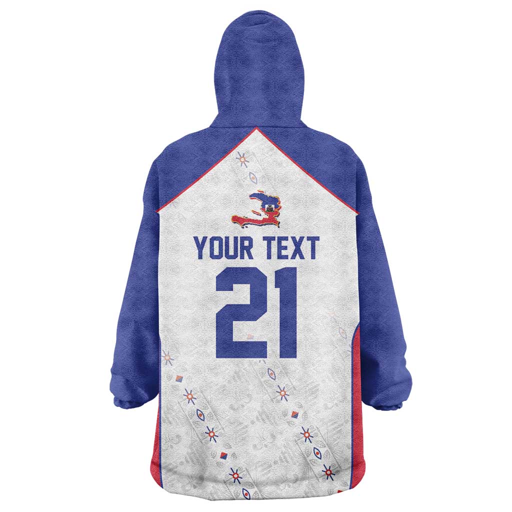 World Football 2026 Afro-Haiti Custom Wearable Blanket Hoodie Together For Ayiti White Style - African Pride