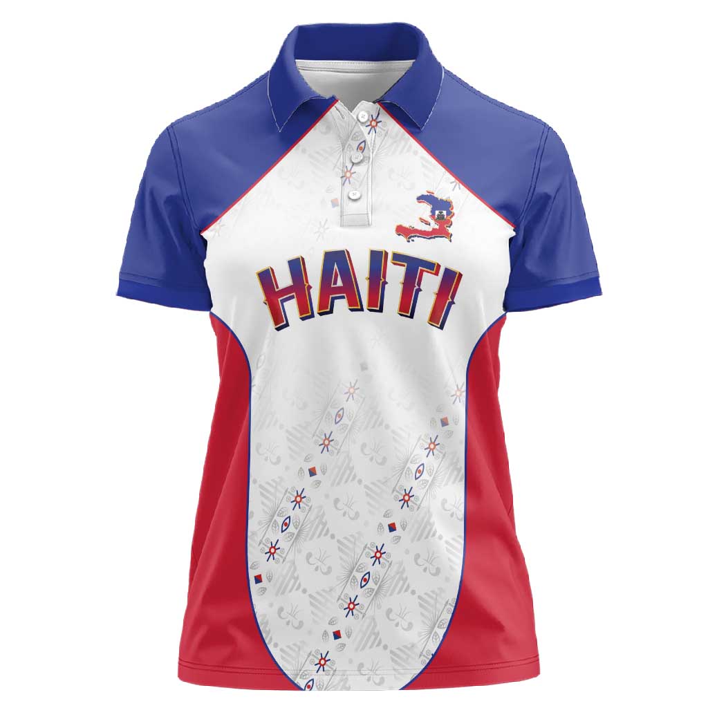World Football 2026 Afro-Haiti Custom Women Polo Shirt Together For Ayiti White Style - African Pride