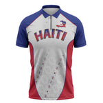World Football 2026 Afro-Haiti Custom Zipper Polo Shirt Together For Ayiti White Style - African Pride