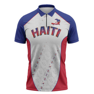 World Football 2026 Afro-Haiti Custom Zipper Polo Shirt Together For Ayiti White Style - African Pride