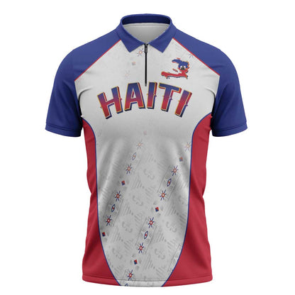 World Football 2026 Afro-Haiti Custom Zipper Polo Shirt Together For Ayiti White Style - African Pride