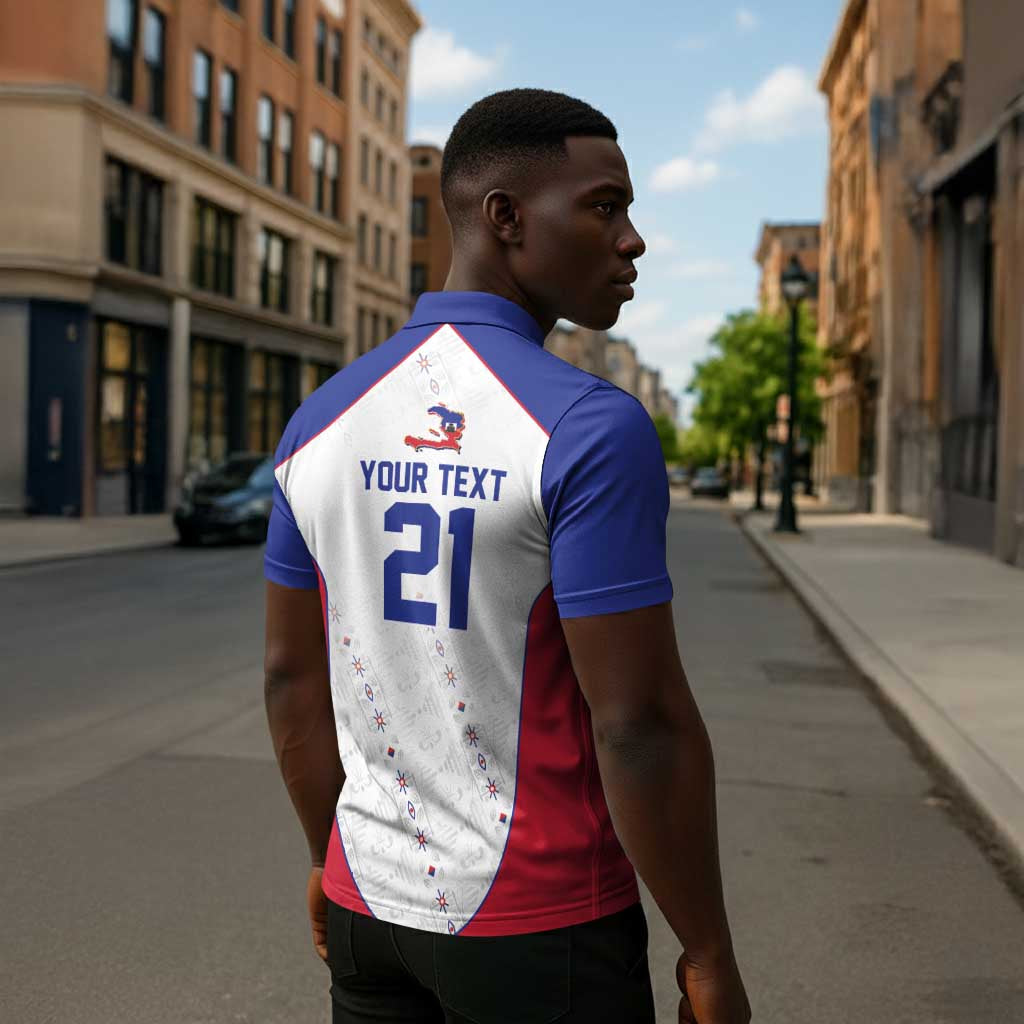 World Football 2026 Afro-Haiti Custom Zipper Polo Shirt Together For Ayiti White Style - African Pride