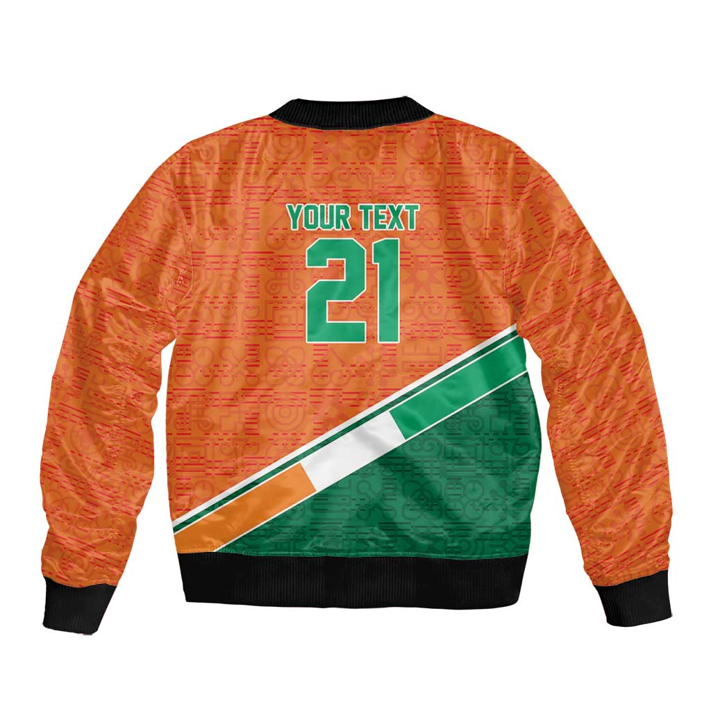 World Football 2026 Ivory Coast Custom Bomber Jacket African Adinkra Pattern - African Pride