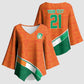 World Football 2026 Ivory Coast Custom Kimono Sleeve Blouse African Adinkra Pattern - African Pride