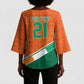 World Football 2026 Ivory Coast Custom Kimono Sleeve Blouse African Adinkra Pattern - African Pride