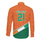 World Football 2026 Ivory Coast Custom Long Sleeve Button Shirt African Adinkra Pattern - African Pride
