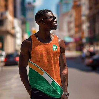World Football 2026 Ivory Coast Custom Men Tank Top African Adinkra Pattern - African Pride