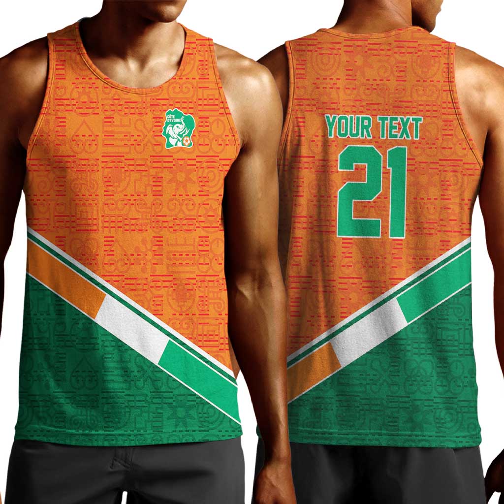 World Football 2026 Ivory Coast Custom Men Tank Top African Adinkra Pattern - African Pride