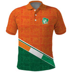 World Football 2026 Ivory Coast Custom Polo Shirt African Adinkra Pattern - African Pride