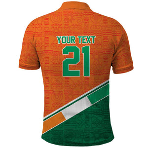 World Football 2026 Ivory Coast Custom Polo Shirt African Adinkra Pattern - African Pride