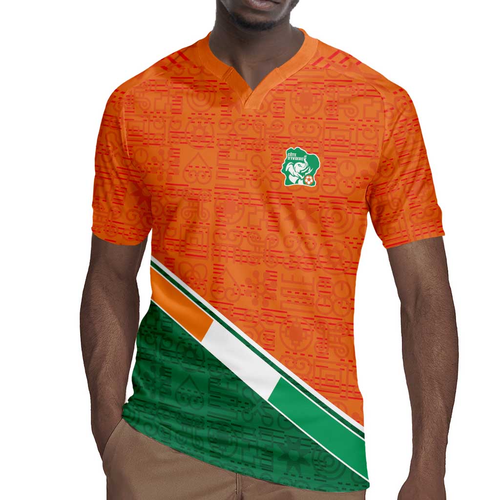 World Football 2026 Ivory Coast Custom Rugby Jersey African Adinkra Pattern - African Pride